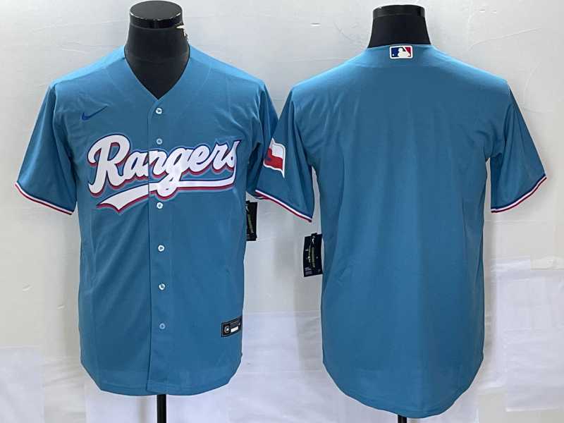 Men%27s Texas Rangers Blank Light Blue Stitched Cool Base Nike Jersey->customized mlb jersey->Custom Jersey